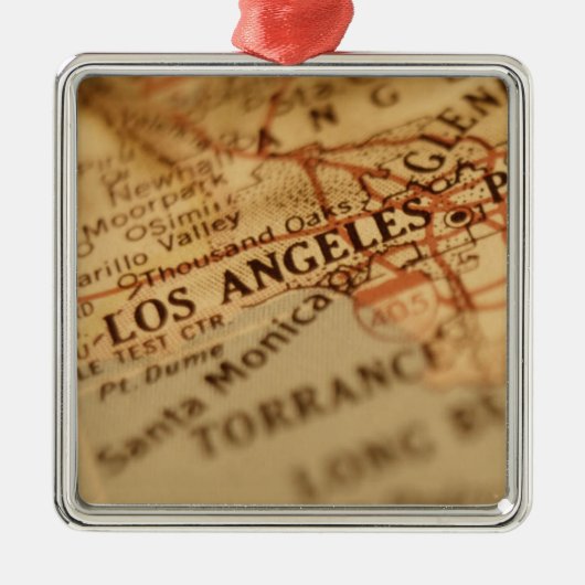 LOS ANGELES Map Metalen Ornament (Voorkant)