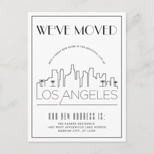 Los Angeles Modern Deco Adres Gewijzigd Aankondigingskaart