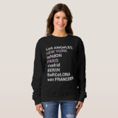 Los Angeles New York Londres Paris Sweatshirt (Devant entier)