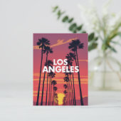 Los Angeles Palm Tree Sunset Graphic Briefkaart (Staand voorkant)