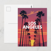 Los Angeles Palm Tree Sunset Graphic Briefkaart (Voorkant / Achterkant)