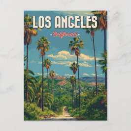 Los Angeles Palm Tree Vintage reizen Briefkaart