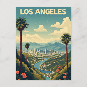 Los Angeles Palmbomen Silhouet Reis Herinneringen Briefkaart
