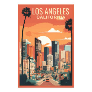 Los Angeles reisillustratie, Foto Afdruk
