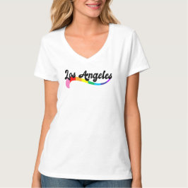 Los Angeles Retro Regenboog Script Verjaardag  T-shirt
