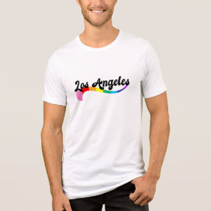 Los Angeles Retro Regenboog Script Verjaardag  Tri-Blend Shirt