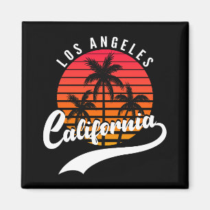 Los Angeles Retro Sunset en Palm Trees Magnet Magneet