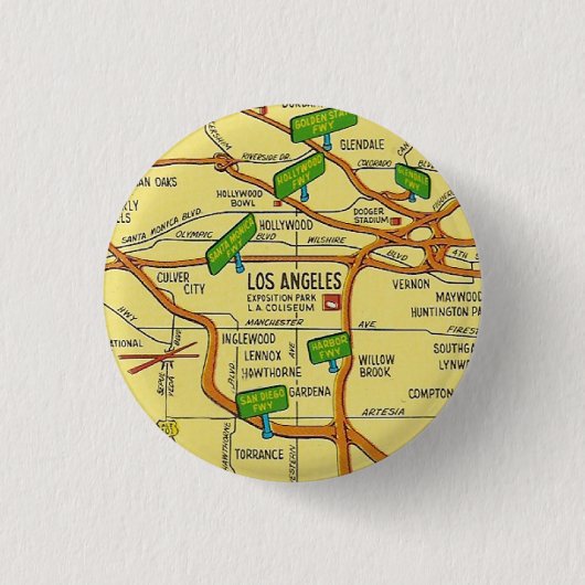 Los Angeles Ronde Button 3,2 Cm (Voorkant)