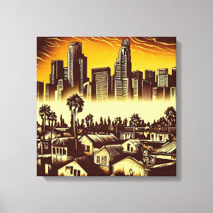 Los Angeles Skyline #1 Canvas Afdruk