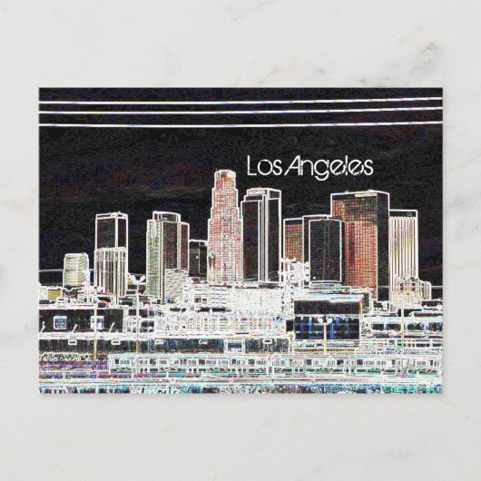 Los Angeles Skyline Briefkaart (Voorkant)