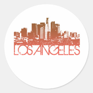 Los Angeles Skyline Design Ronde Sticker