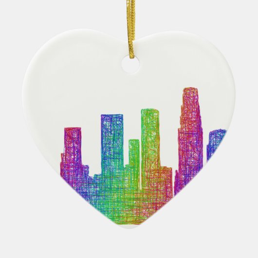 Los Angeles skyline Keramisch Ornament (Voorkant)
