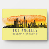 Los Angeles Skyline Latitude en Longitude Fotoplaat (voorkant)