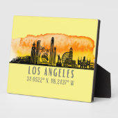 Los Angeles Skyline Latitude en Longitude Fotoplaat (Zijkant)