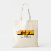 Los Angeles Skyline Latitude en Longitude Tote Bag (Achterkant)