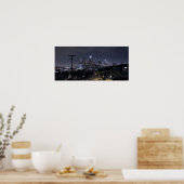 Los Angeles Skyline op nacht 2 Poster (Keuken)