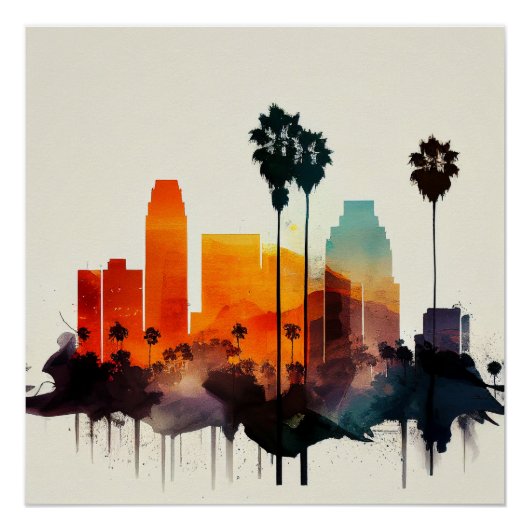 Los Angeles Skyline Perfect Poster (Voorkant)