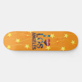 Los Angeles Skyline Sunset & Hollywood Typografie Skateboard (Horizontaal)