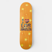 Los Angeles Skyline Sunset & Hollywood Typografie Skateboard (Voorkant)