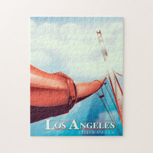 Los Angeles "stad van engelen" Vakantieposter. Legpuzzel