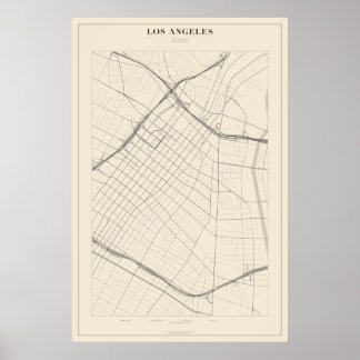 Los Angeles Straatkaart Poster