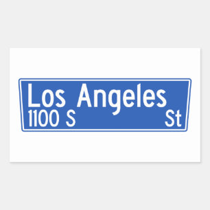 Los Angeles Street, Los Angeles, CA Street Sign Rechthoekige Sticker