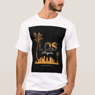 Los Angeles Sunset Skyline Design T-shirt