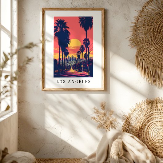 Los Angeles Sunset Skyline Poster