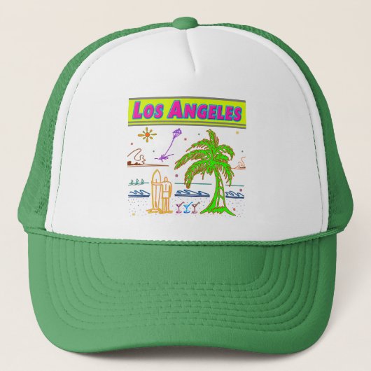 "Los Angeles" Surfer Beach Casquette (Devant)