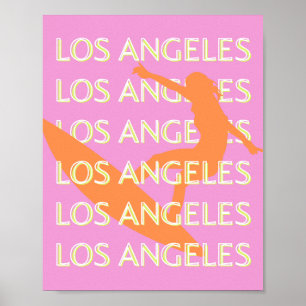 Los Angeles Travel Art, Californië, Reizen, Roze Poster