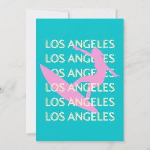 Los Angeles Travel Art, Californië, Surven liefheb Feestdagenkaart