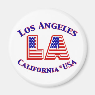 Los Angeles USA Patriotic Logo Magneet