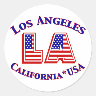 Los Angeles USA Patriotic Logo Ronde Sticker