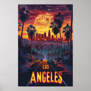 Los Angeles Verenigde Staten  Illustratie Reizen Poster