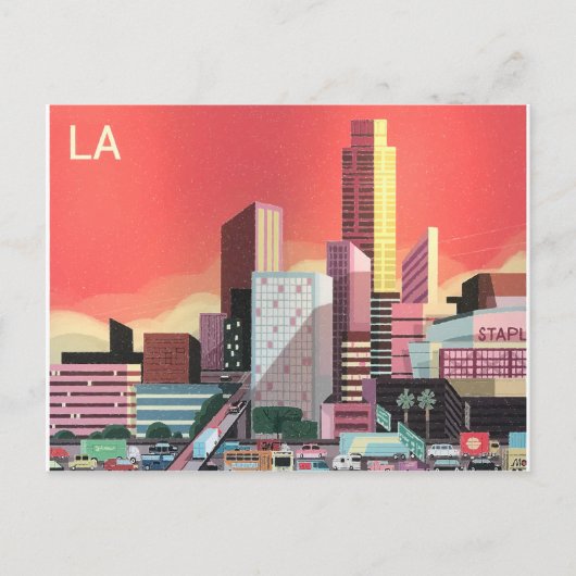 Los Angeles Vintage Travel Briefkaart (Voorkant)