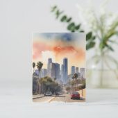 Los Angeles waterverf kunst Briefkaart (Staand voorkant)