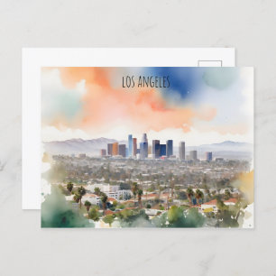 Los Angeles waterverf kunst Briefkaart