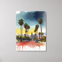 Los Angeles waterverf kunst