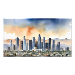 Los Angeles waterverf kunst Foto Afdruk