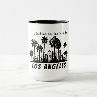 Los Angeles Zwart monochroom Logo met jouw tekst Mok
