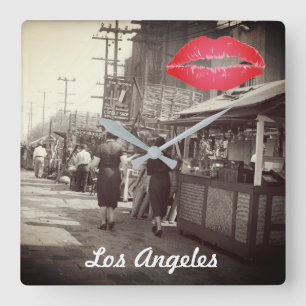 Los Angles California 1935 Olivera Street Foto Vierkante Klok