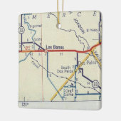 Los Banos CA Retro Map Keramisch Ornament (Links)