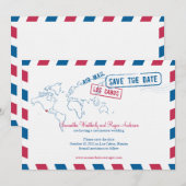 Los Cabos Mexico Air Mail Wedding Save the Date (Voorkant / Achterkant)