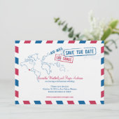Los Cabos Mexico Air Mail Wedding Save the Date (Staand voorkant)