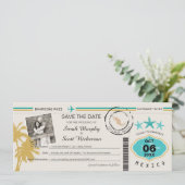 Los Cabos Mexico Save the Date Boarding Pass (Staand voorkant)