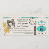 Los Cabos Mexico Save the Date Boarding Pass (Voorkant / Achterkant)