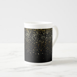 L'os de la Chine Mug Petite Golden Stars-Noir