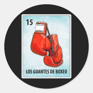 Los Guantes de Boxeo Mexican Boxing Glove Cards Ronde Sticker