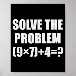 Los het probleem grappig 67 meme brainrot wiskunde poster