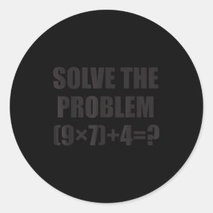 Los het probleem grappig 67 Meme Brainrot Wiskunde Ronde Sticker
